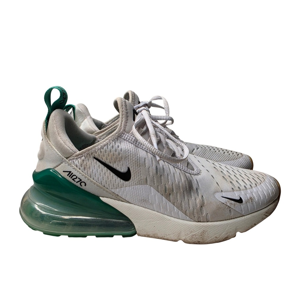 Nike Sneakers Womens 7 White Air Max 270 AH6789-125 Emerald Green Running Shoes